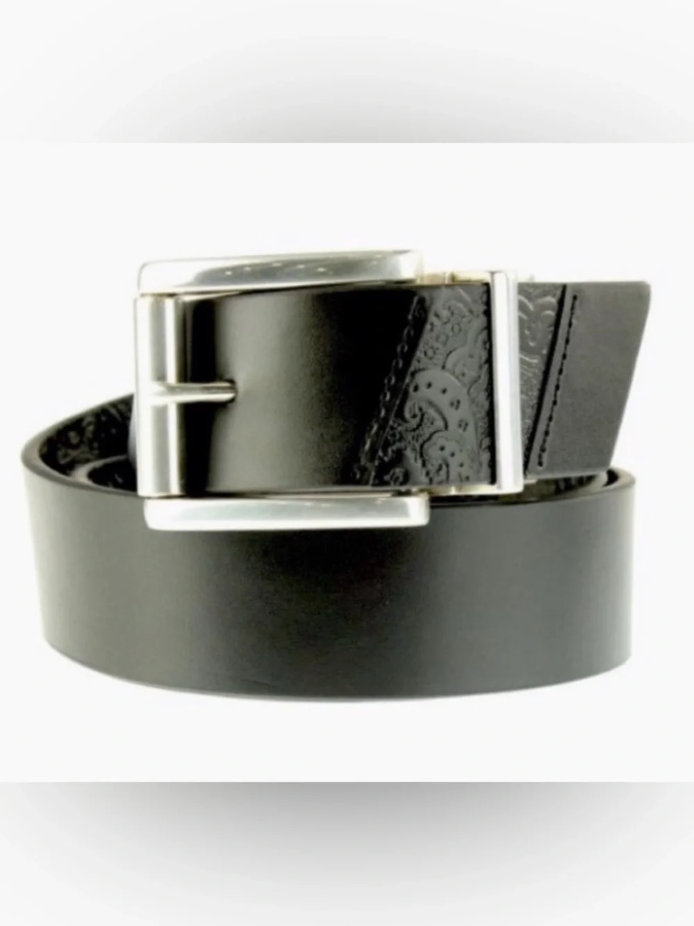 ROBERT GRAHAM Reversible Paisley Embossed Leather Belt‎
